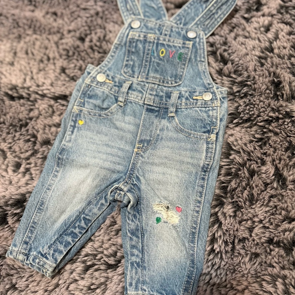 Old Navy Light Blue Kids Overalls with Embroidery